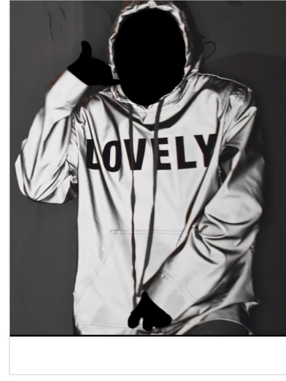 KENDRICK LAMAR Lovely Graphic Reflective Hooded Pullover Jacket - Gray